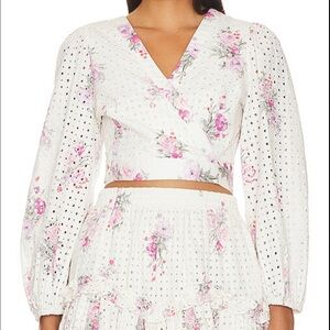 LoveShackFancy Crop Wrap Top